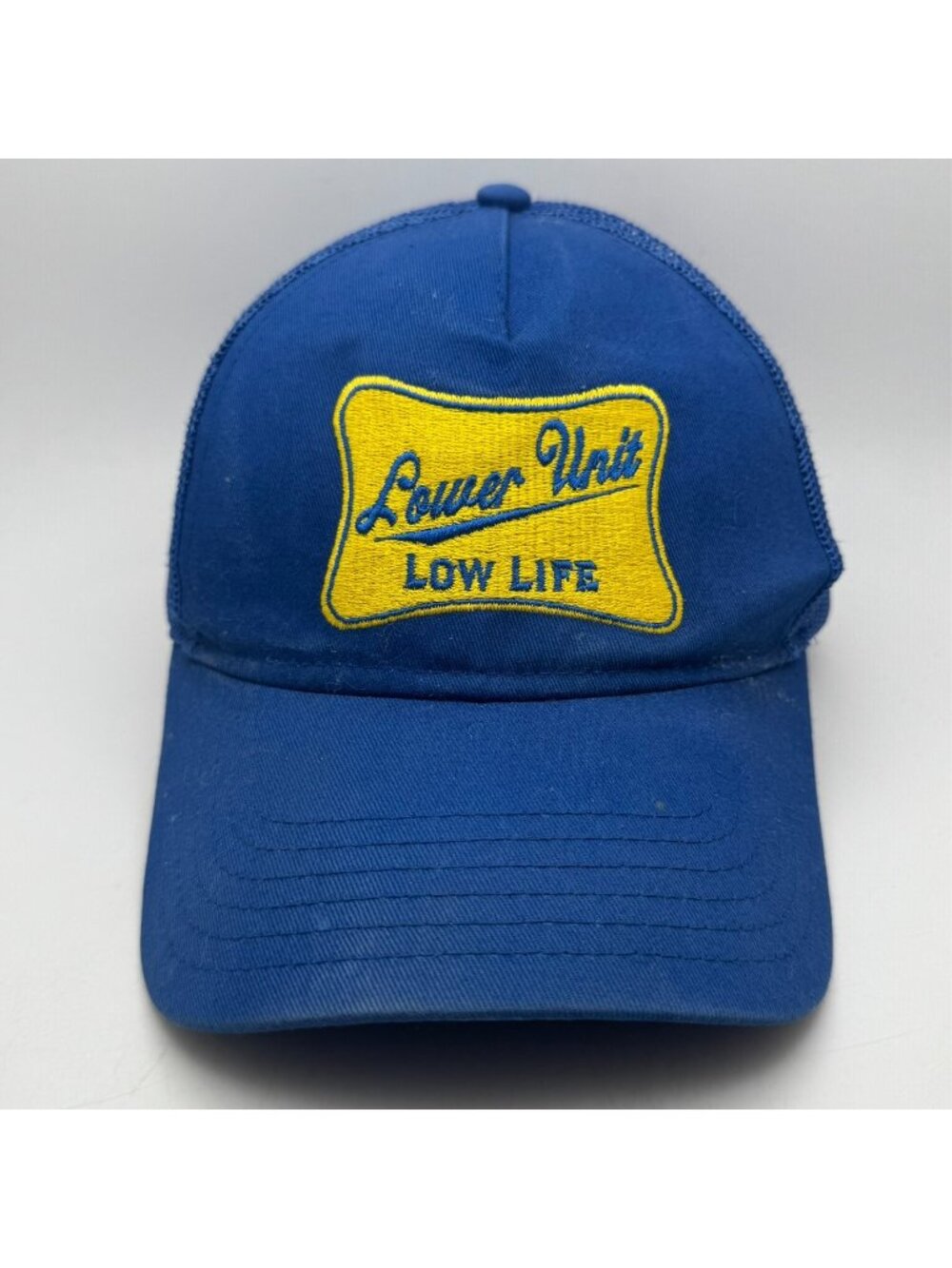 Lower Unit Low Life Otto Trucker Hat Cap Blue Yellow Mesh Snapback Adjustable